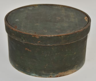 Large Lidded Pantry Box With Old Green Paint