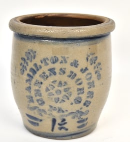 Hamilton & Jones Blue Decorated Stoneware Jar