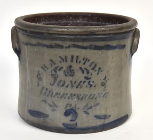 Hamilton & Jones Blue Decorated Stoneware Jar