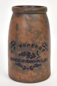 T. F. Repphert Blue Decorated Stoneware Jar