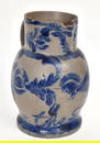 Rare Blue Decorated Presentation Stoneware Pitcher
