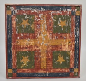 Early Wooden Painted Game Board