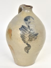 Blue Decorated Ovoid Stoneware Jug