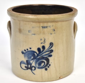 Blue Decorated Two Gallon Stoneware Jar