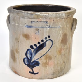 Adam Green New Brunswick N.J. Blue Decorated Jar