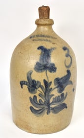 Geddes New York Blue Decorated Stoneware Jug