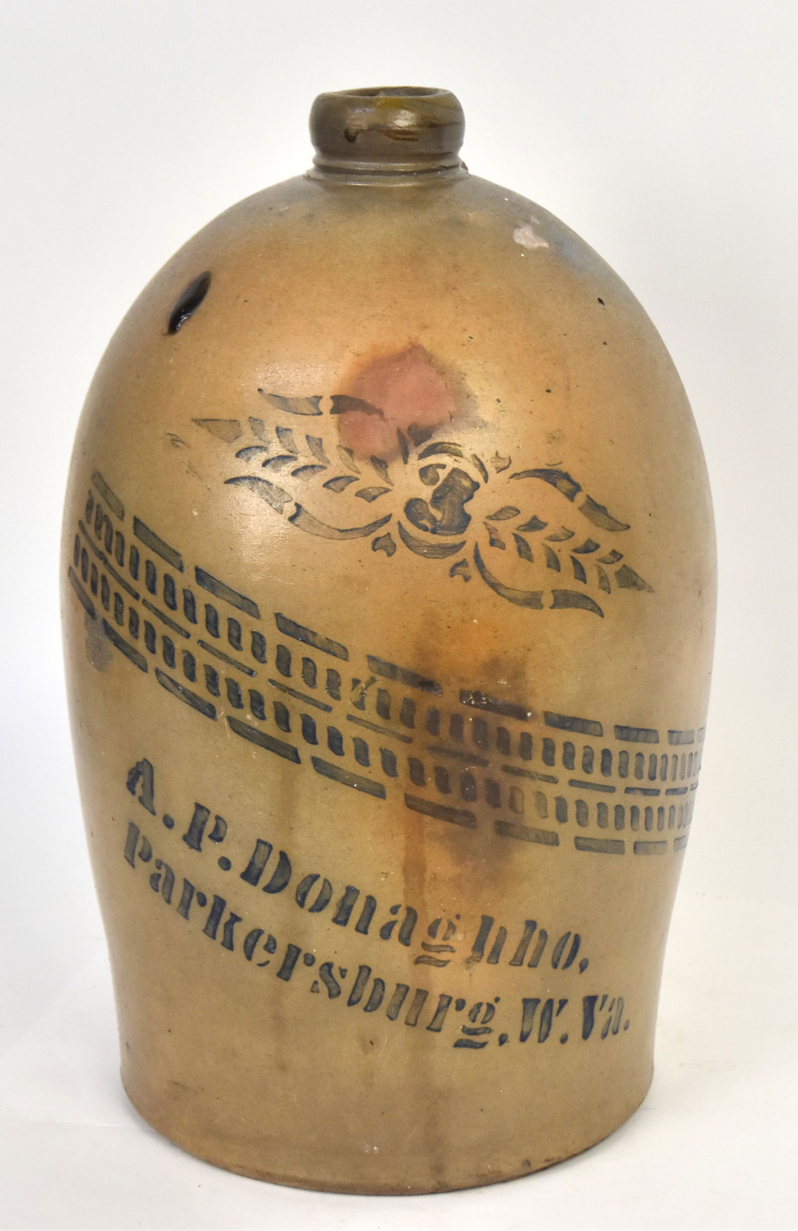 Large A.P. Donaghho Parkersburg Stoneware Jug (1 of 6)