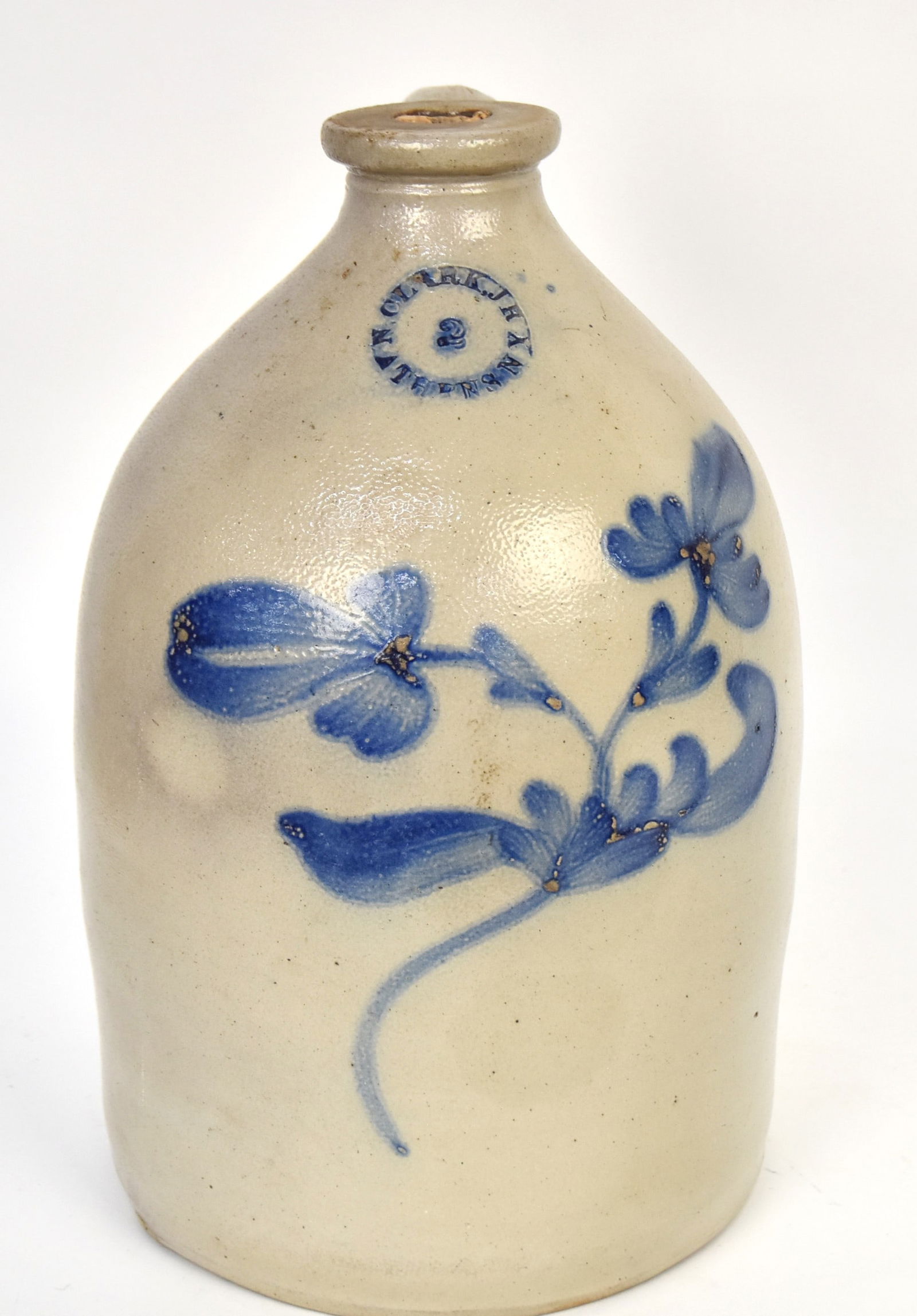 N. Clark Athens N.Y. Blue Decorated Jug (1 of 6)