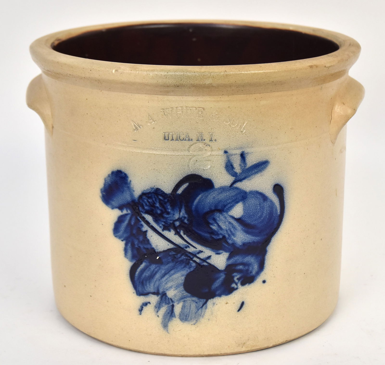 White & Son Utica N.Y. Blue Decorated Jar (1 of 5)