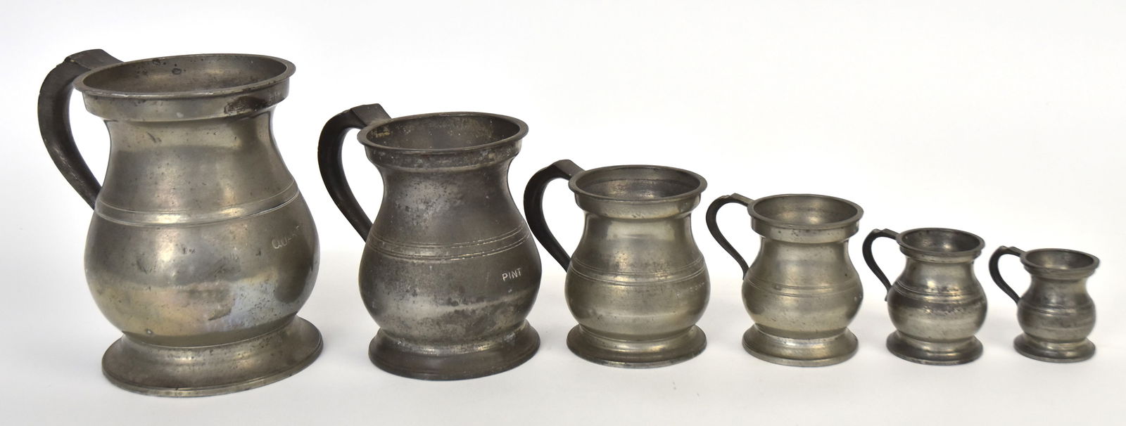 Set of Six Early 19th Century Pewter Measurers (1 of 5)