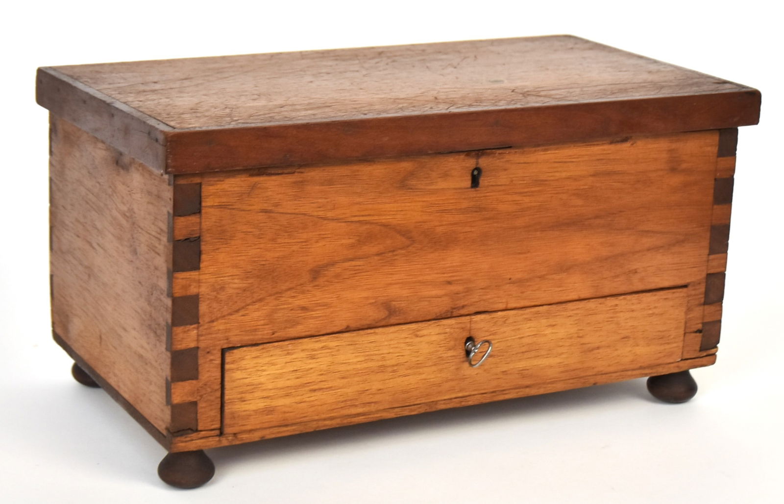 19th Century Walnut Dovetailed Box With Drawer (1 of 7)