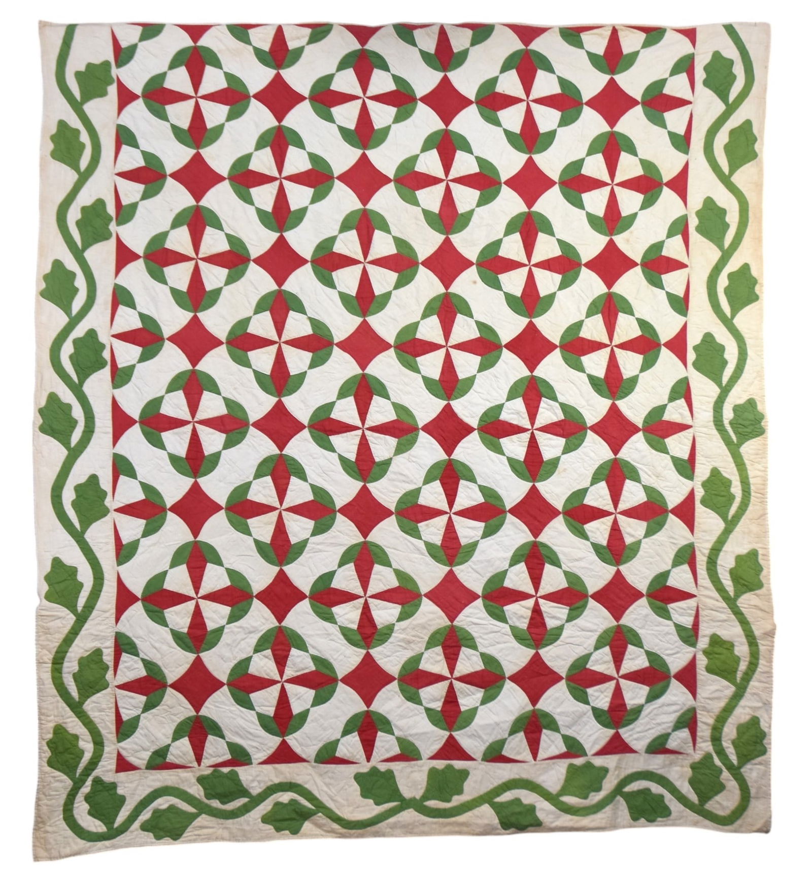 19th Century Red & Green Applique Quilt (1 of 10)
