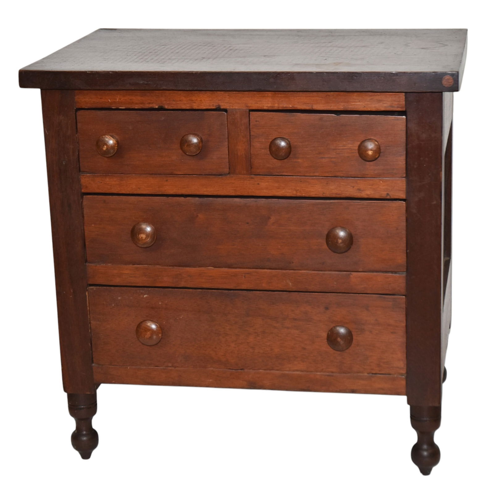 Walnut Four Drawer Miniature Sheraton Chest (1 of 5)