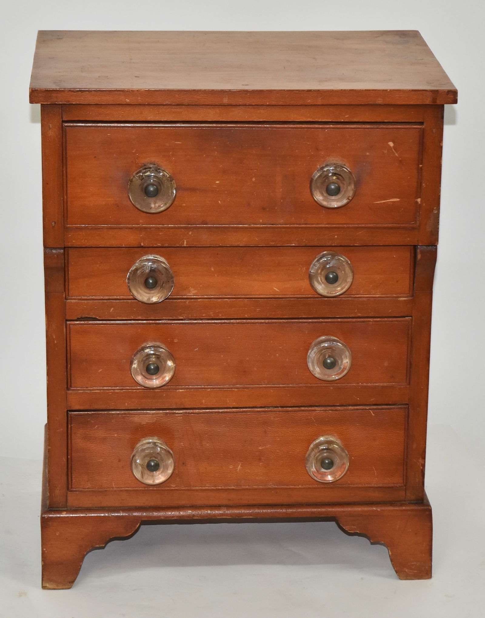 Four Drawer Cherry Miniature Bracket Base Chest (1 of 6)