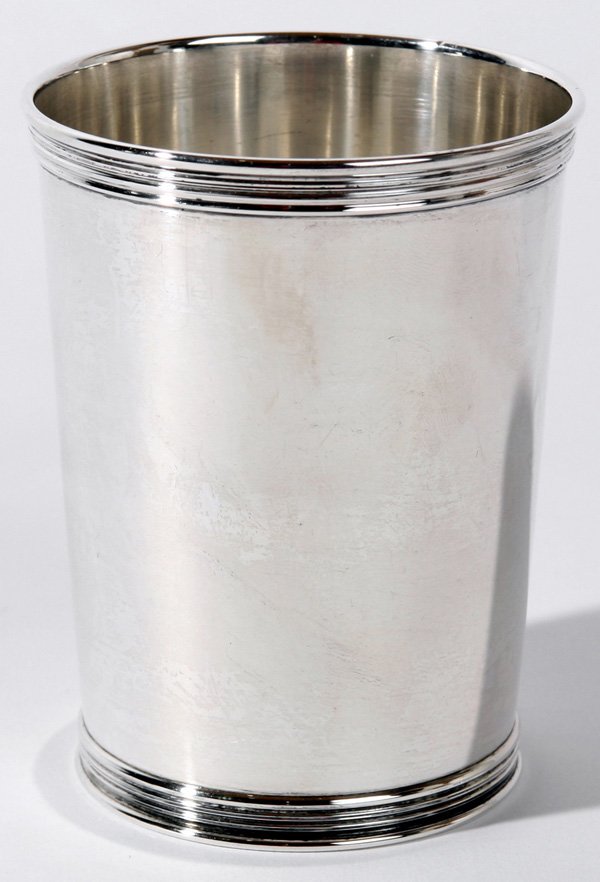 TREES, LEXINGTON, KENTUCKY SILVER JULEP CUP: Sterling silver . Stamped with "Trees" marks. Good condition. 3 3/4" h. 4.40 Troy oz.