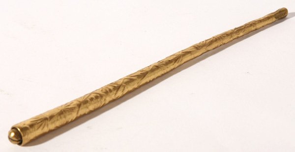 TIFFANY STUDIOS PINE NEEDLE BRONZE PEN: Appears to be unsigned. Marked "41". Slight bend. 6 1/2".