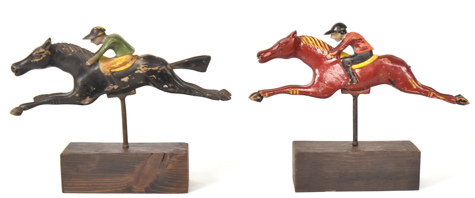 Folk Art Painted Wood Race Horses (1 of 9)