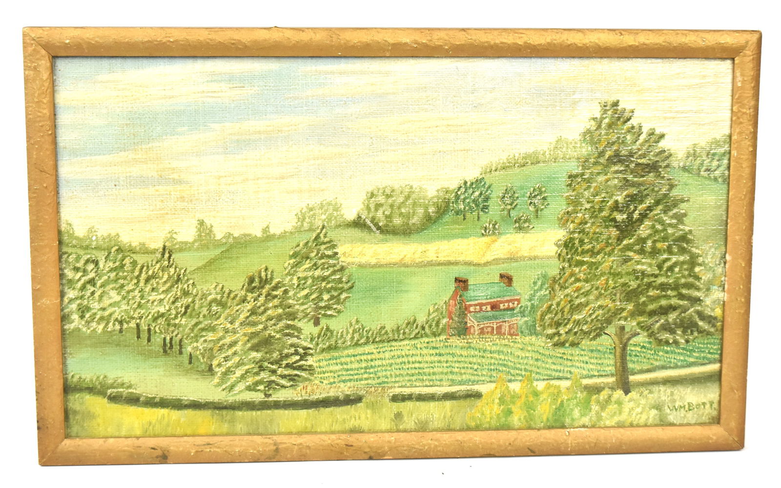 Folk Art Farm House Painting by William Bott (1 of 6)
