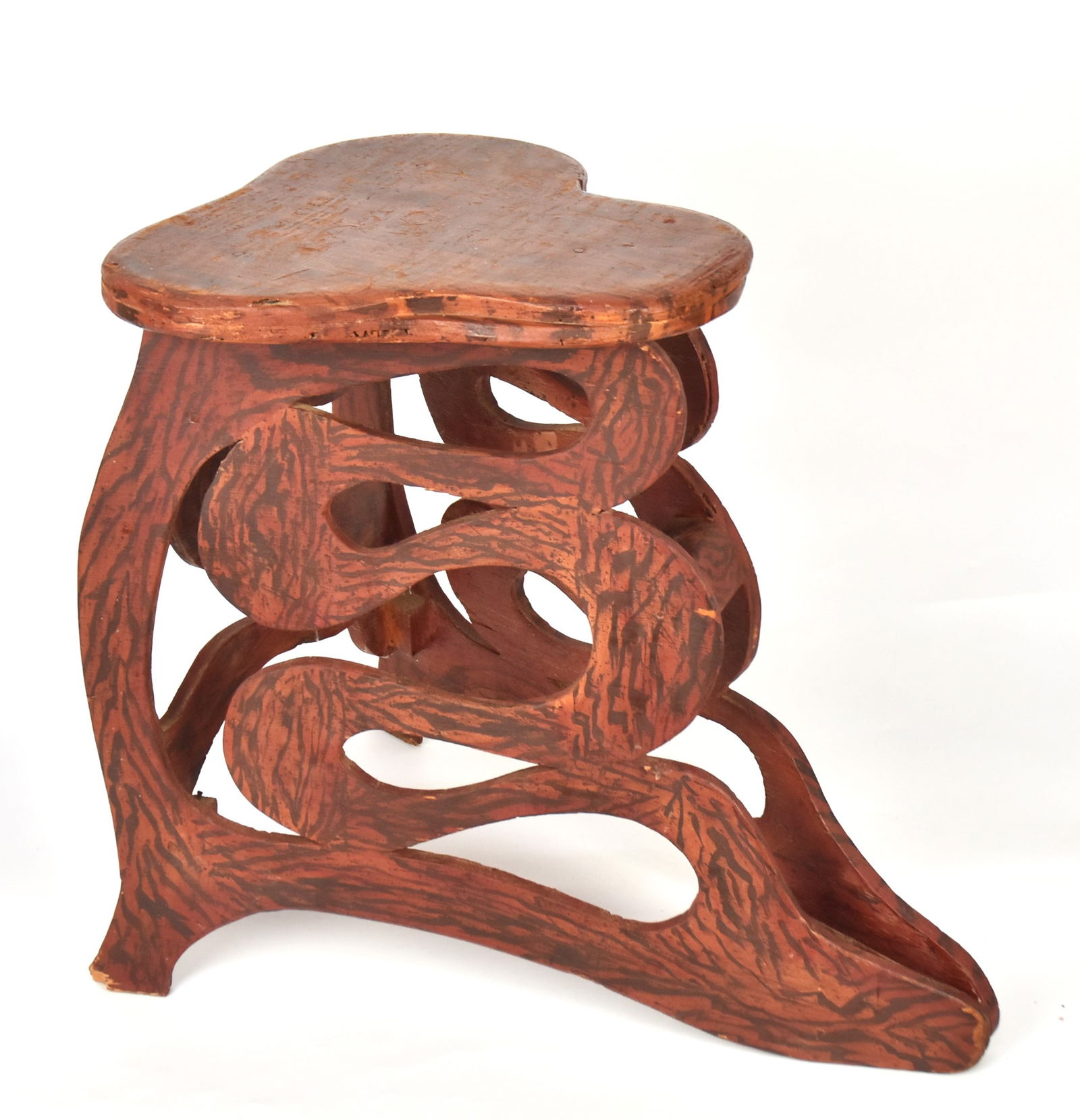 Folk Art Wooden Paint Decorated Shoe Stand (1 of 7)