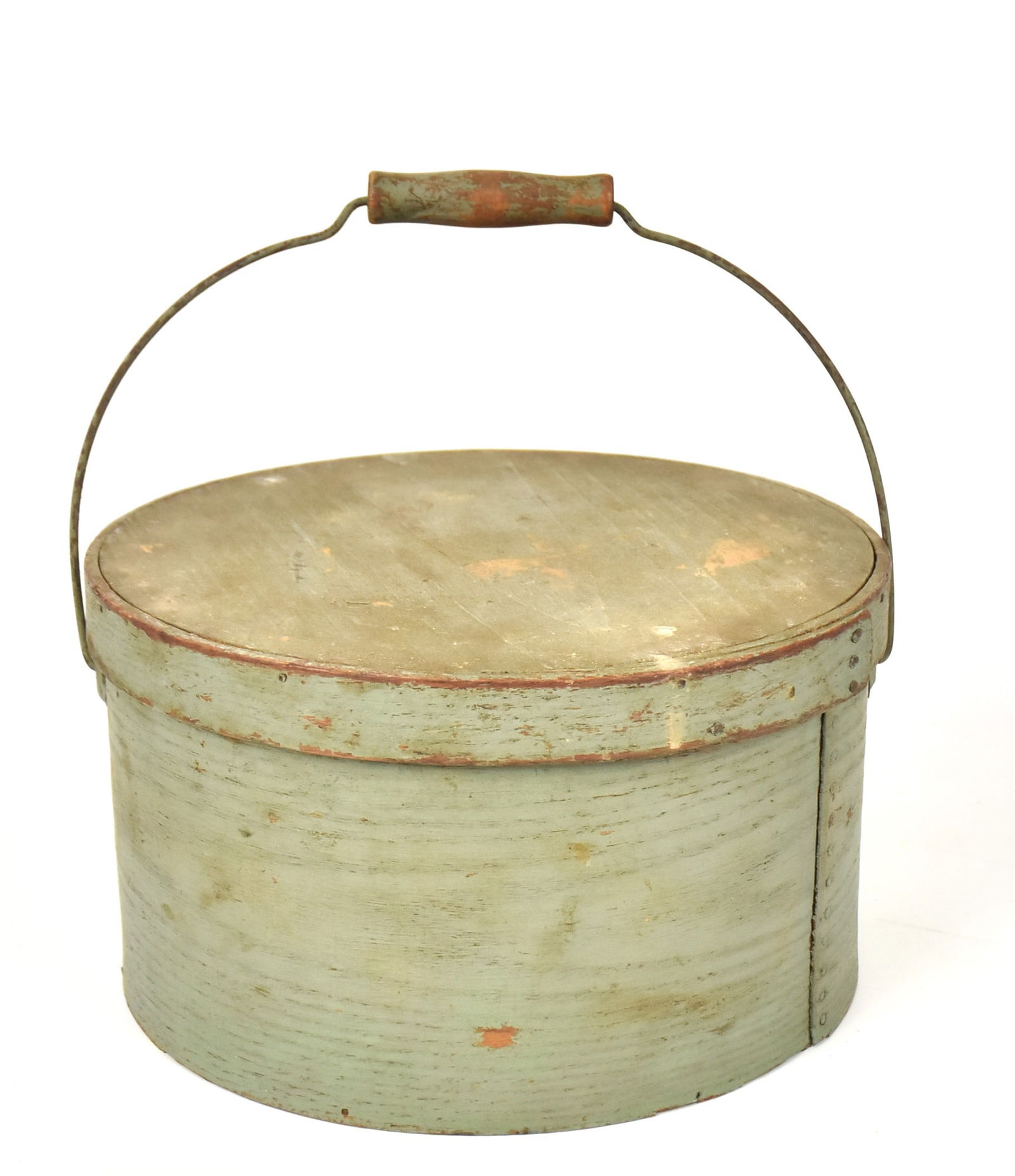 Early Wooden Pantry Box with Old Green Paint (1 of 8)