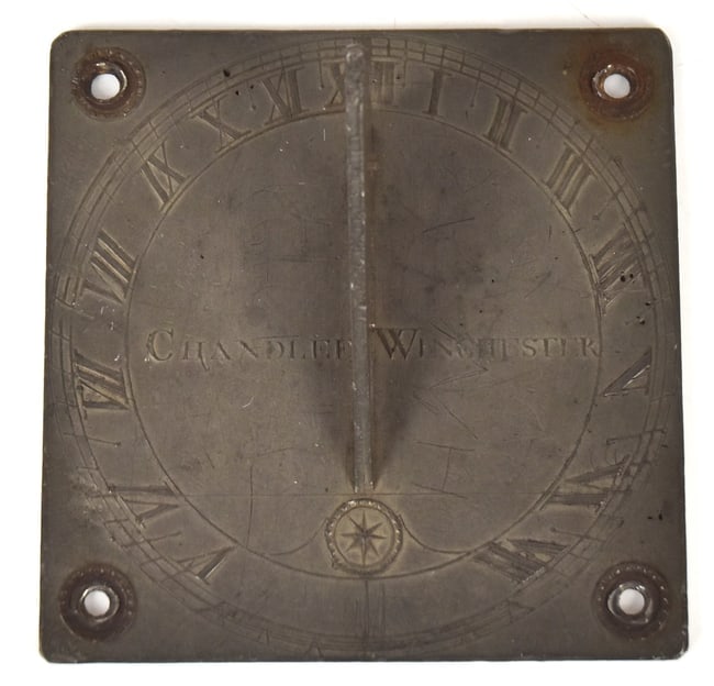 Rare Pewter Goldsmith Chandlee, Winchester, VA Sundial (1 of 10)