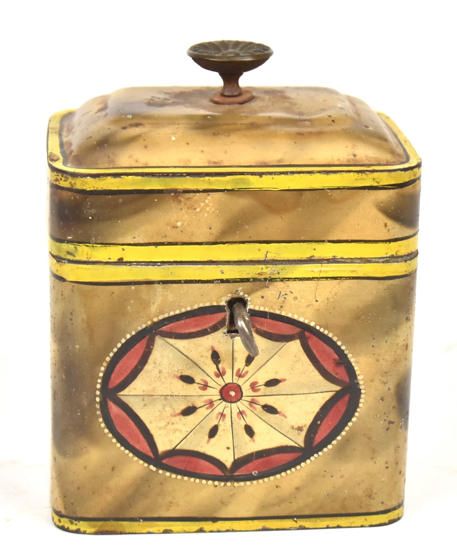Early Paint Decorated Tea Caddy (1 of 6)