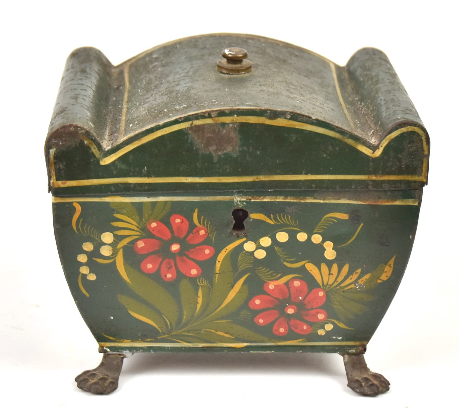 Early Paint Decorated Tea Caddy (1 of 6)
