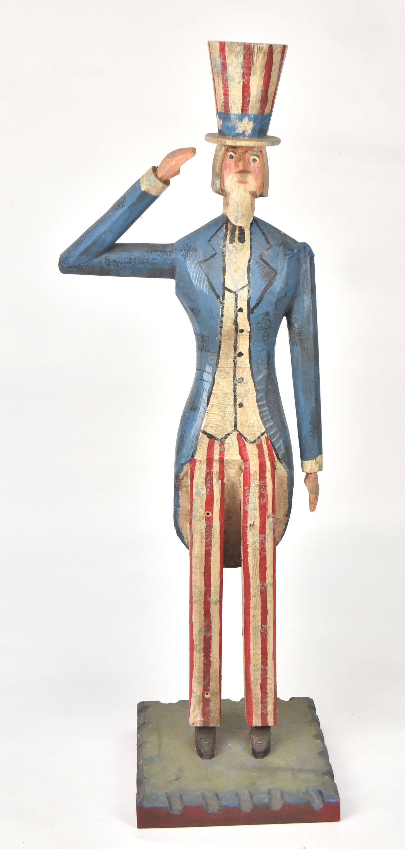Rare Curtis Jere Wood Carved Folk Art Uncle Sam (1 of 8)