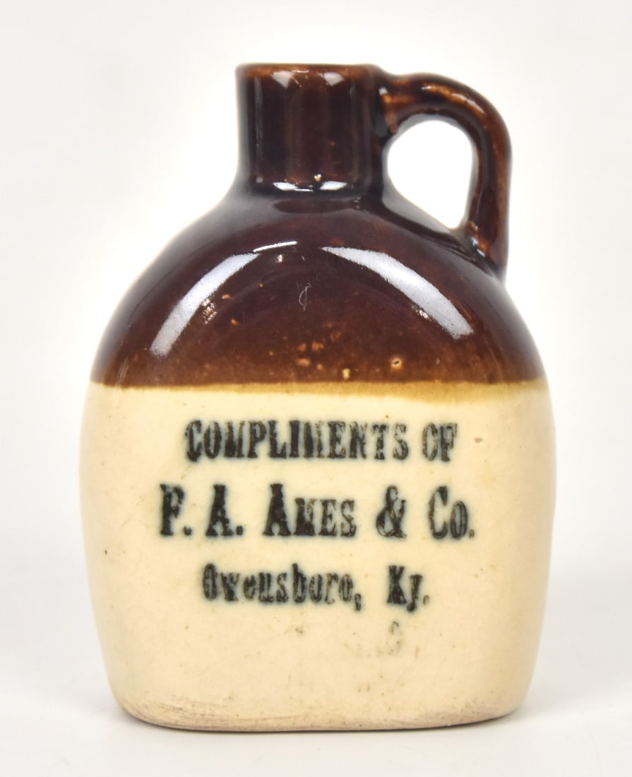 P.A. Ames Owensboro, KY Miniature Stoneware Jug (1 of 4)