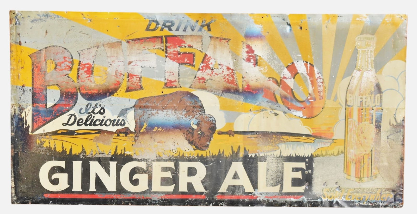Rare Large Buffalo Ginger ale Sign (1 of 7)