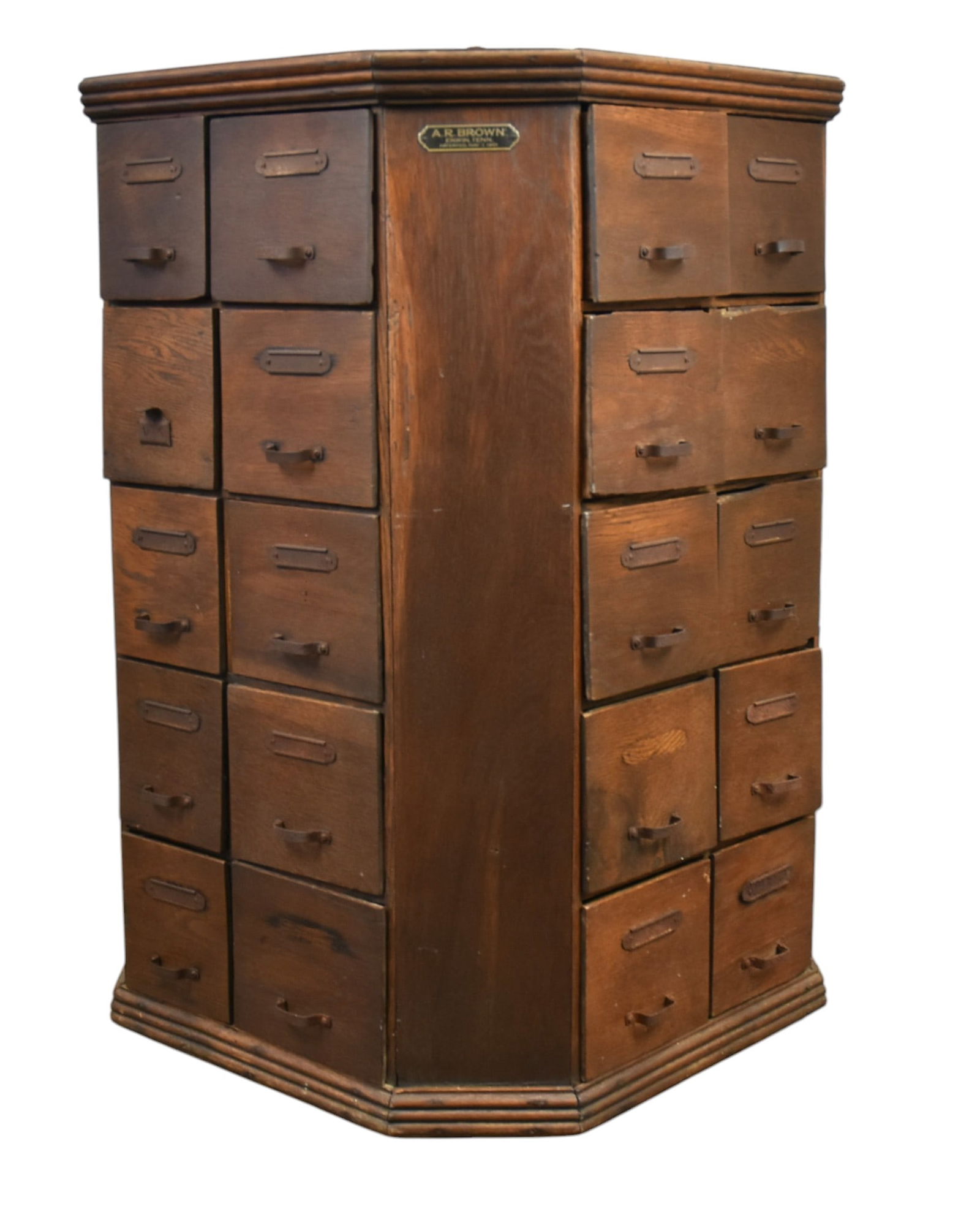 Oak Hardware Store Revolving Bolt Cabinet (1 of 6)