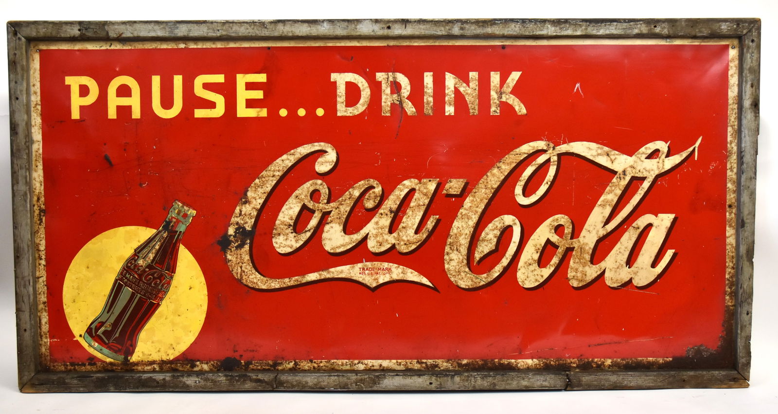 Original 1940's Drink Coca-Cola Metal Sign (1 of 11)