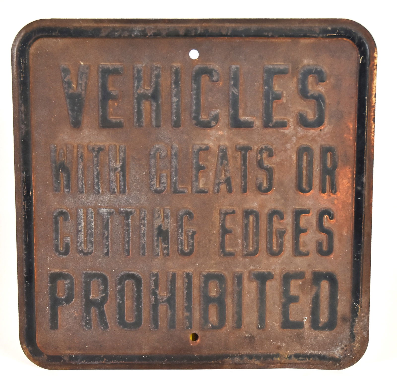 Old Vehicle With Cleats Prohibited Sign (1 of 4)