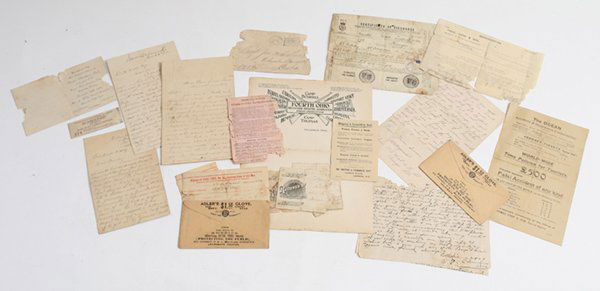 SPANISH AMERICAN WAR ARCHIVE 7TH U.S. CAVALRY: Lot of 20. Includes 5 inked Ms. Letters. Two of the letters are too Sergt. James M. Welborn, Troop H, 7th U.S. Cavalry. The first is dated Sept 25, 1900 with cover addressed “Sergt. Jas. M. Welborn