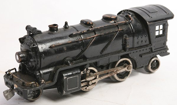LIONEL STEAM LOCOMOTIVE: O gage in original black finish, 10” long x 3.75” high.