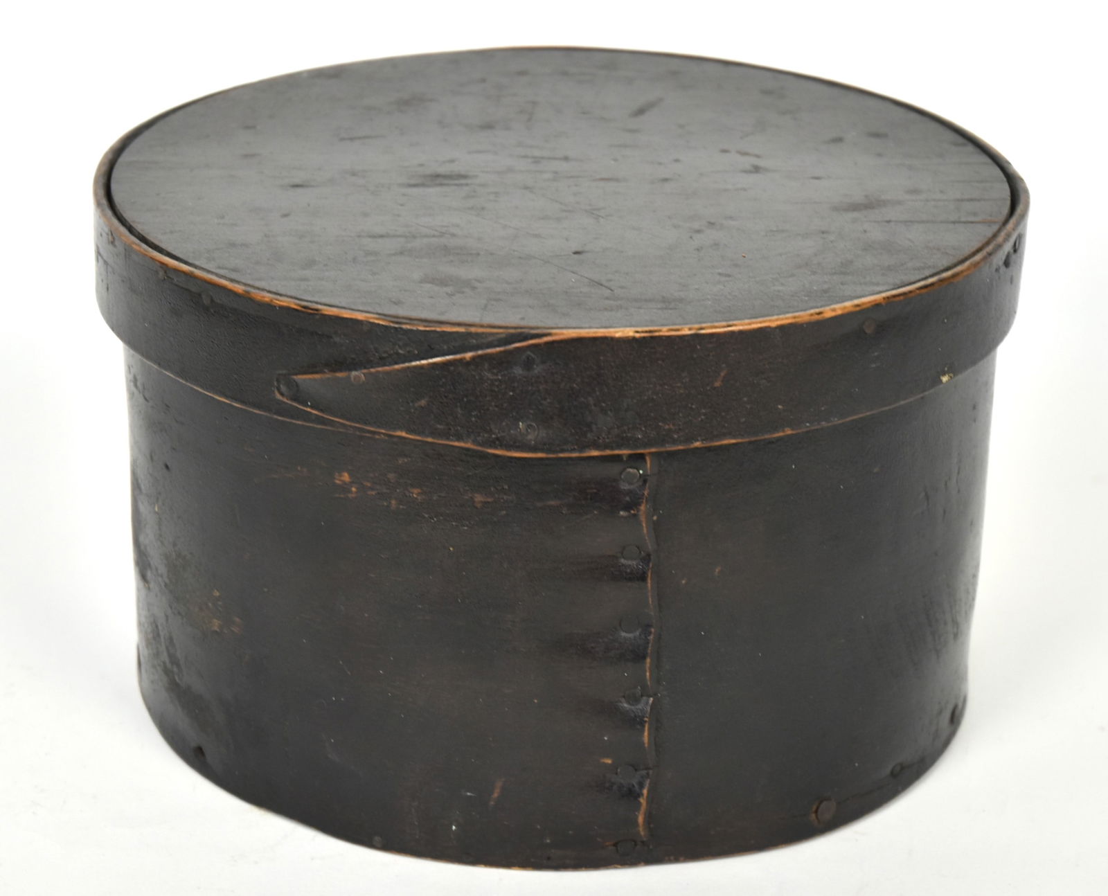 Early Black Painted Lidded Pantry Box (1 of 4)