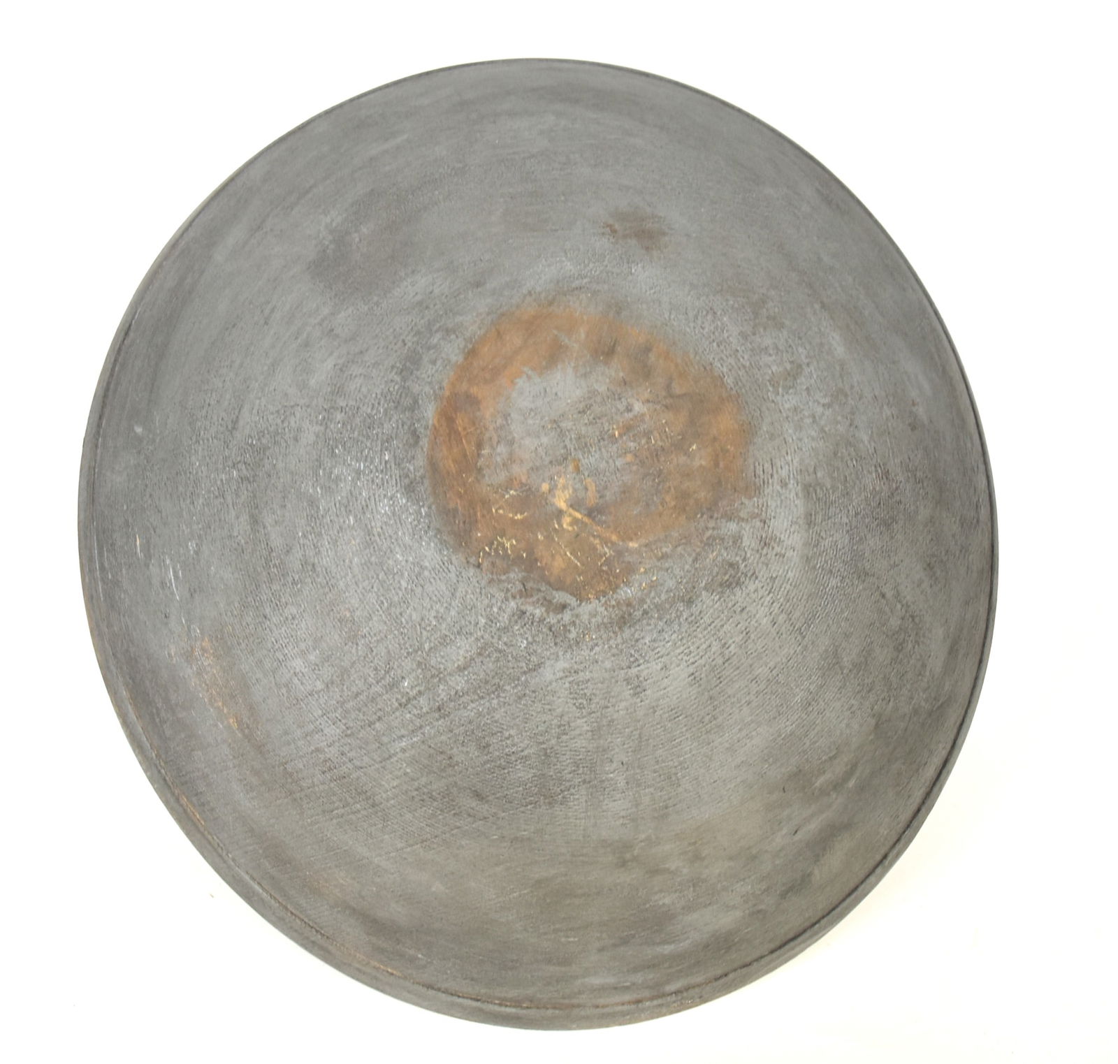 Nice Early Blue Painted Turned Maple Bowl (1 of 2)