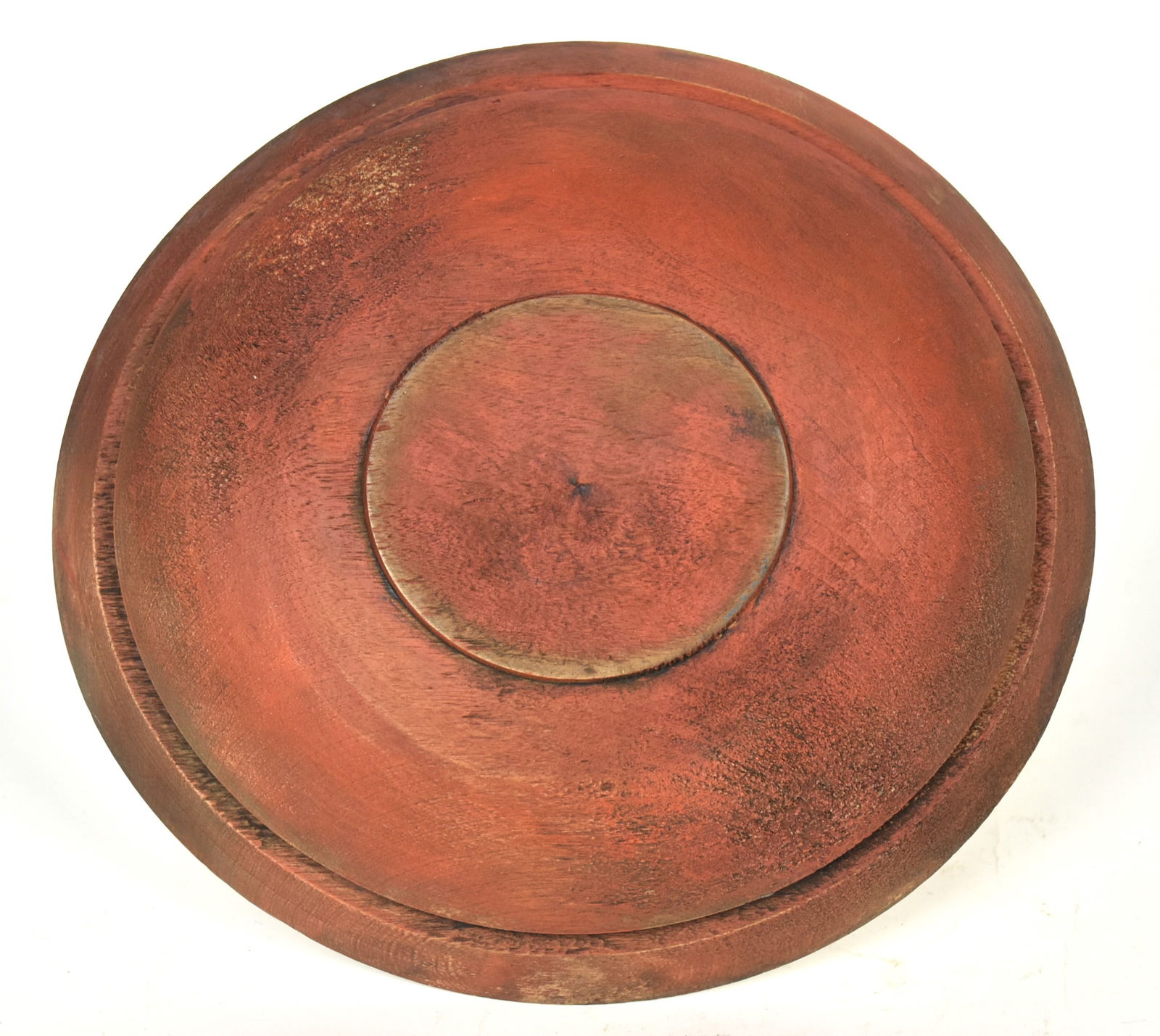 Red Painted Turned Maple Bowl (1 of 3)