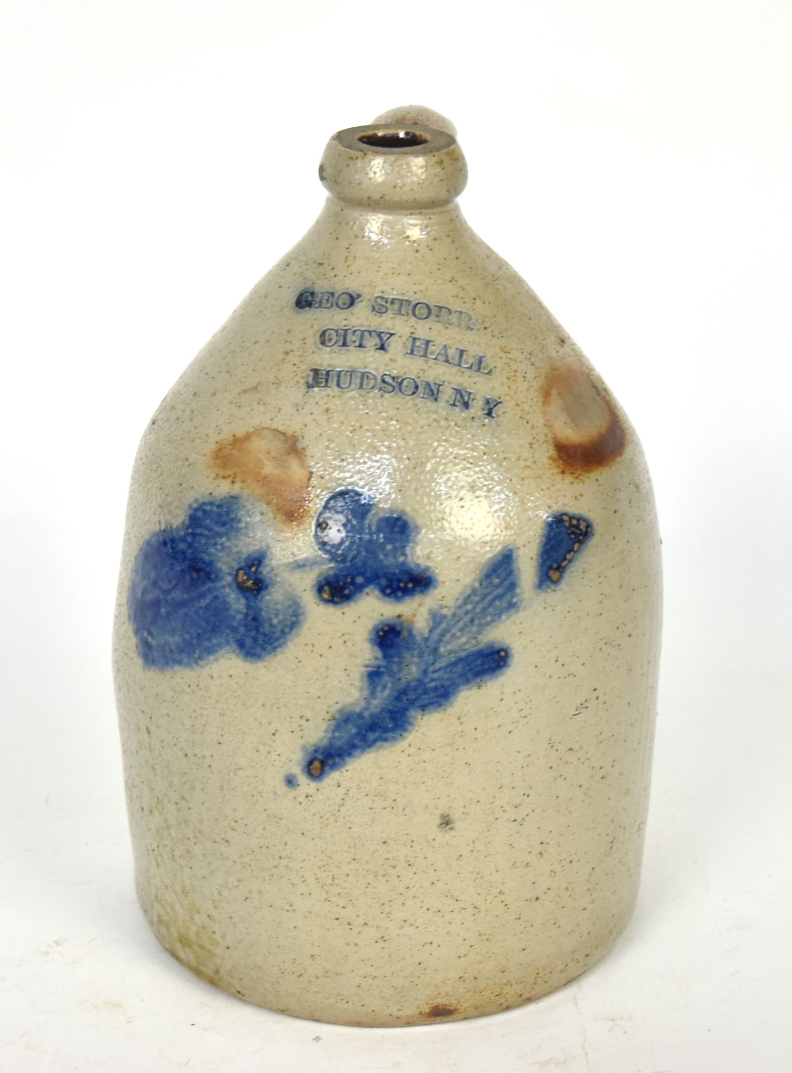 Geo Storr Hudson New York Decorated Stoneware Jug (1 of 3)