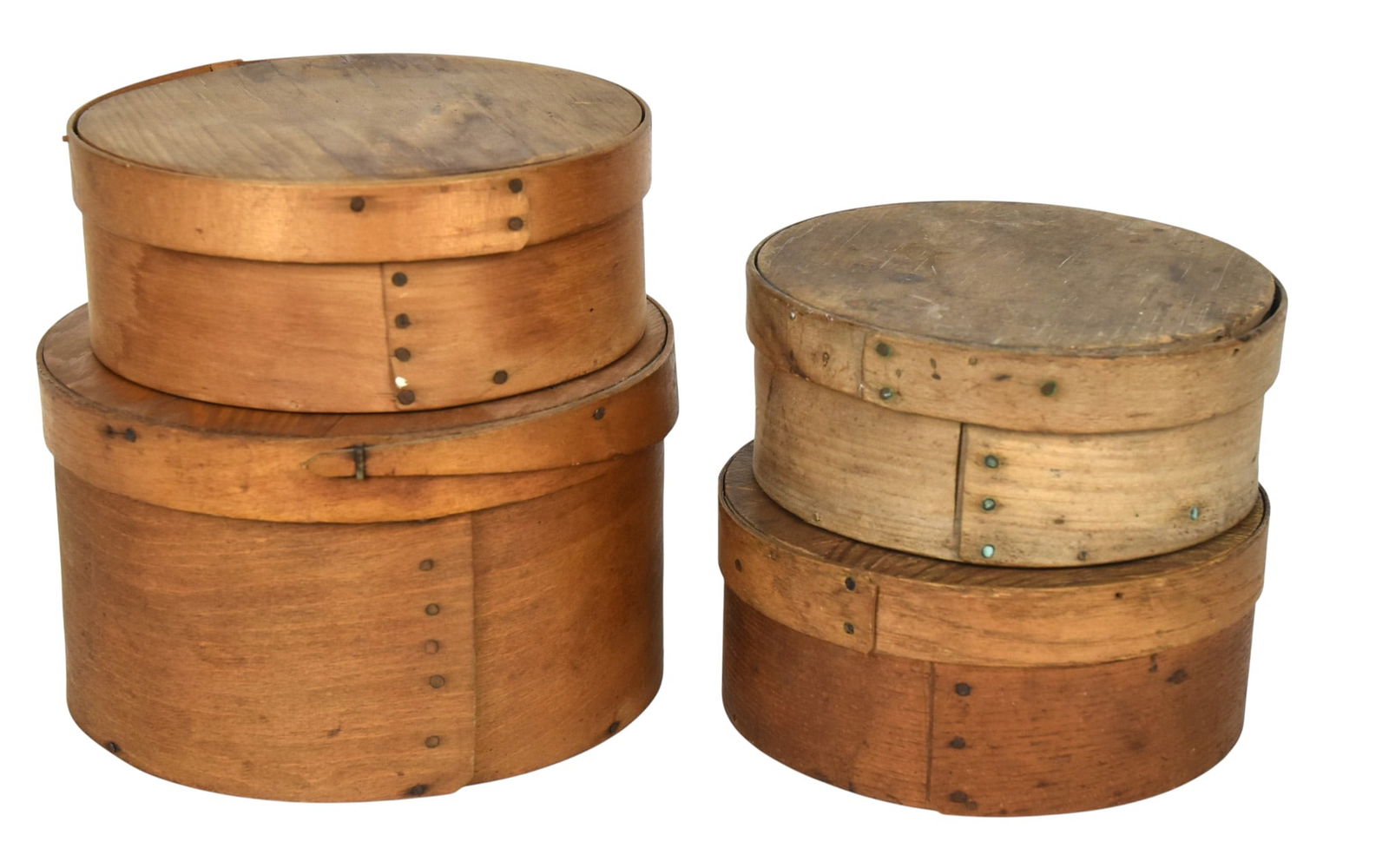 Four Early Bentwood Lidded Pantry Boxes (1 of 4)