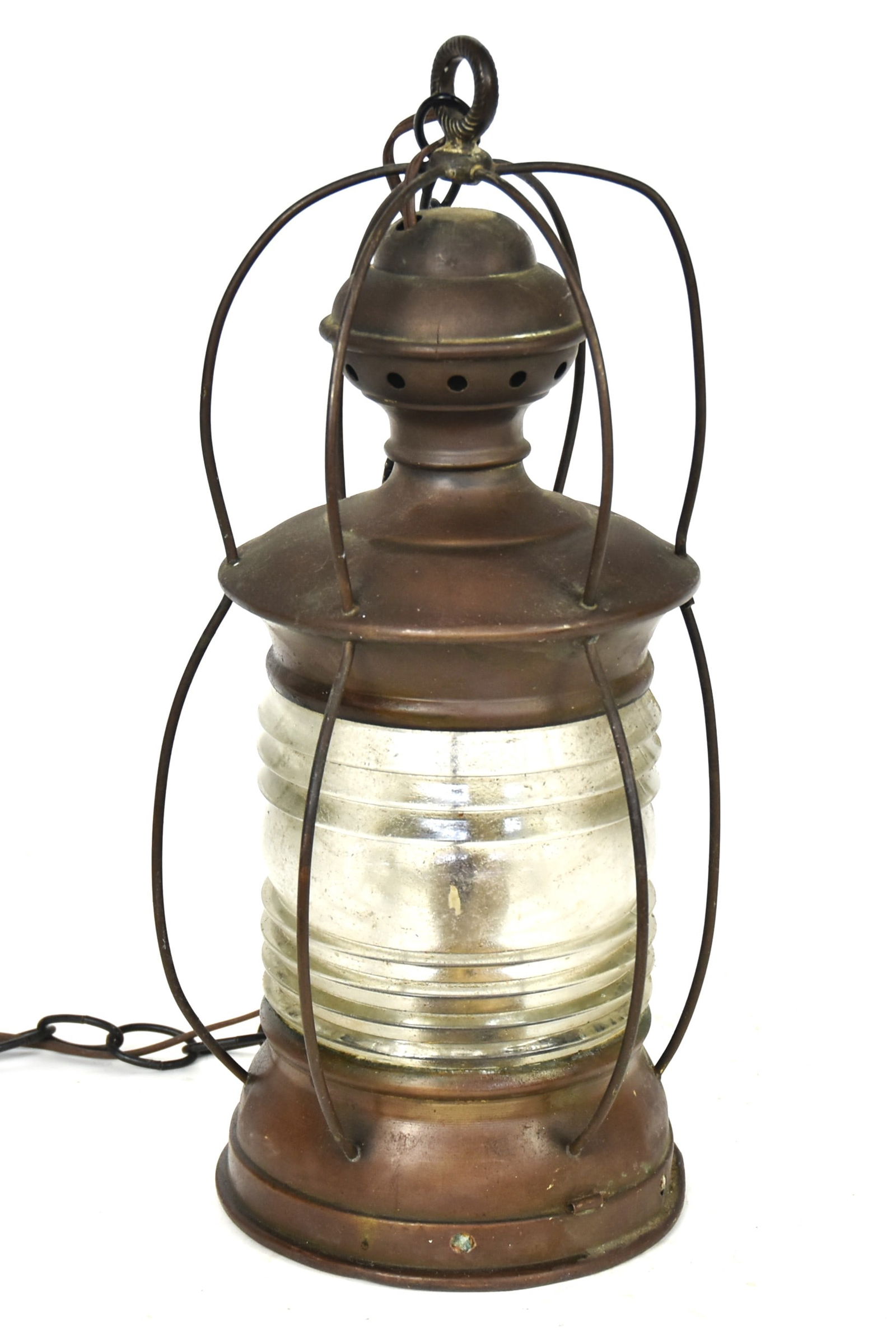 Hanging Brass Ships Lantern (1 of 3)