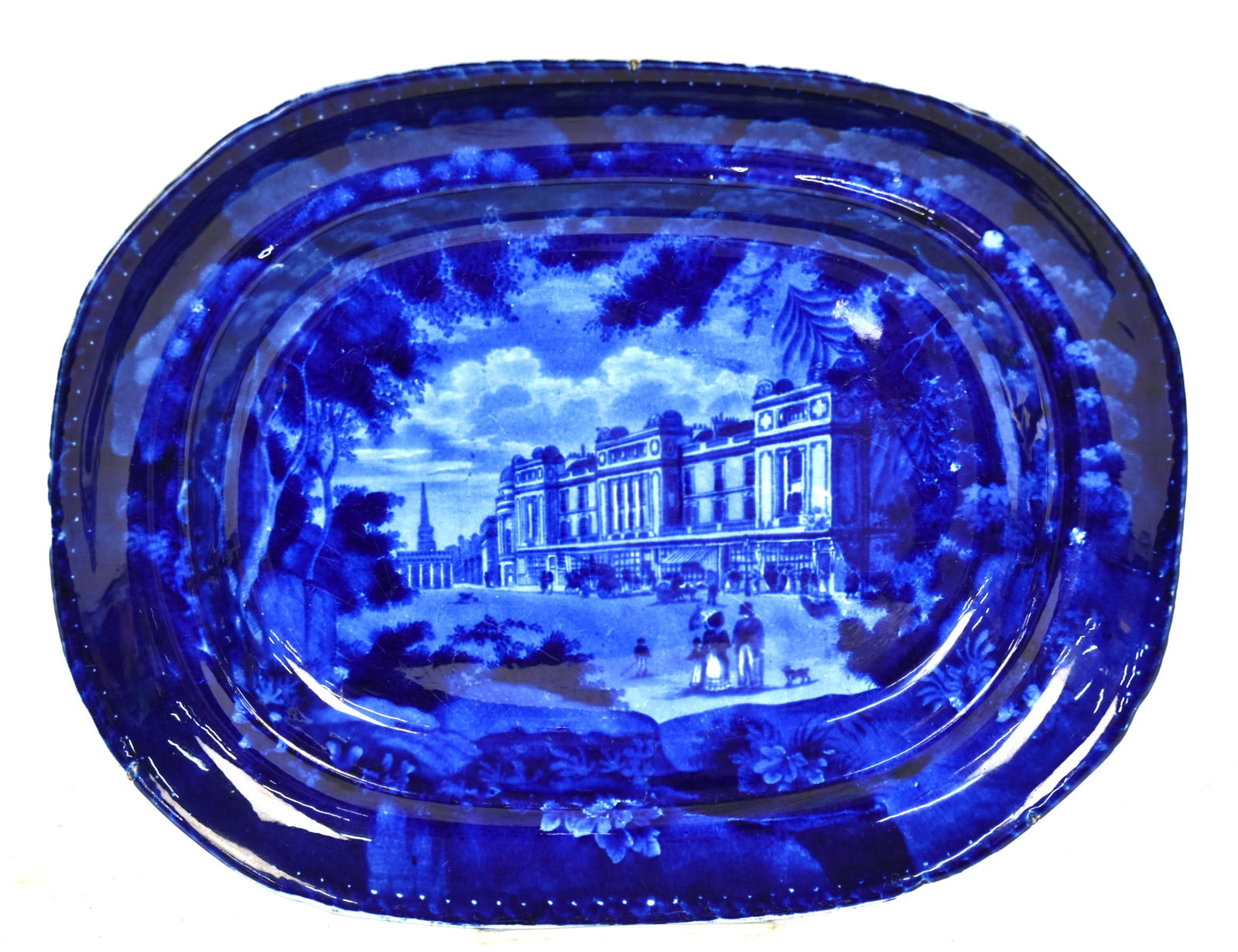 Dark Blue Historic Staffordshire Platter (1 of 3)