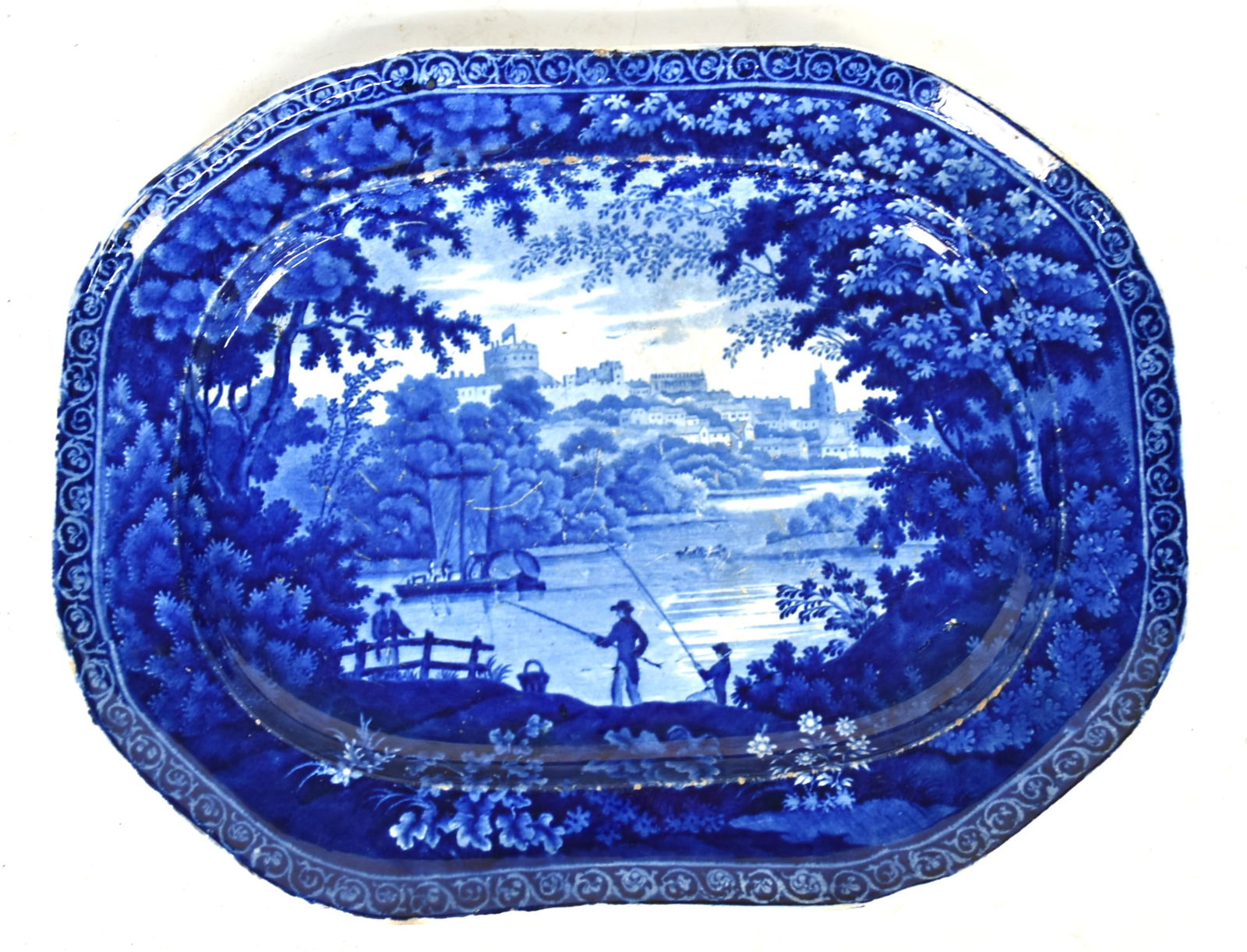 Dark Blue Historic Staffordshire Platter (1 of 3)
