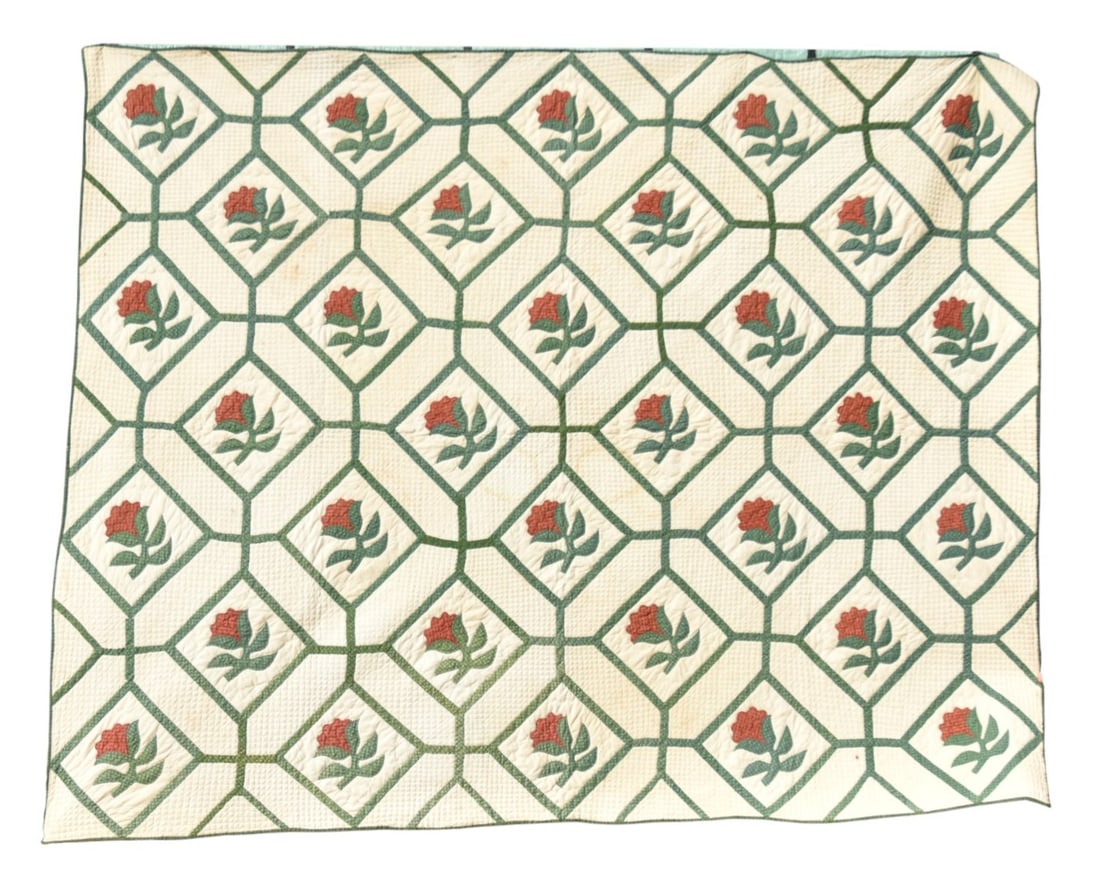 Fine Early Rose Of Shannon Applique Quilt (1 of 7)