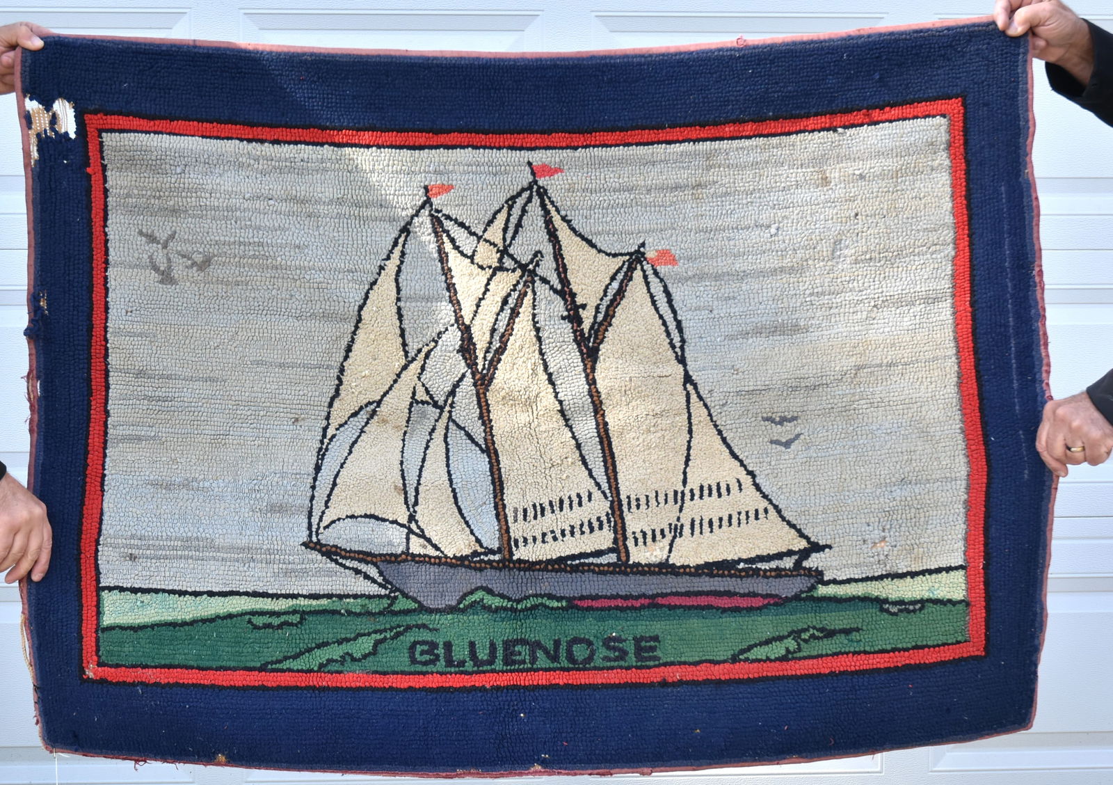 Historic Racing Schooner Nautical Hooked Rug (1 of 7)