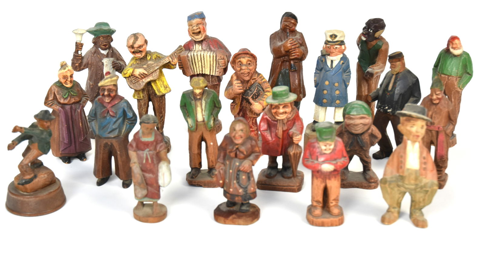 Twenty Composition & Carved Wood Figures (1 of 4)