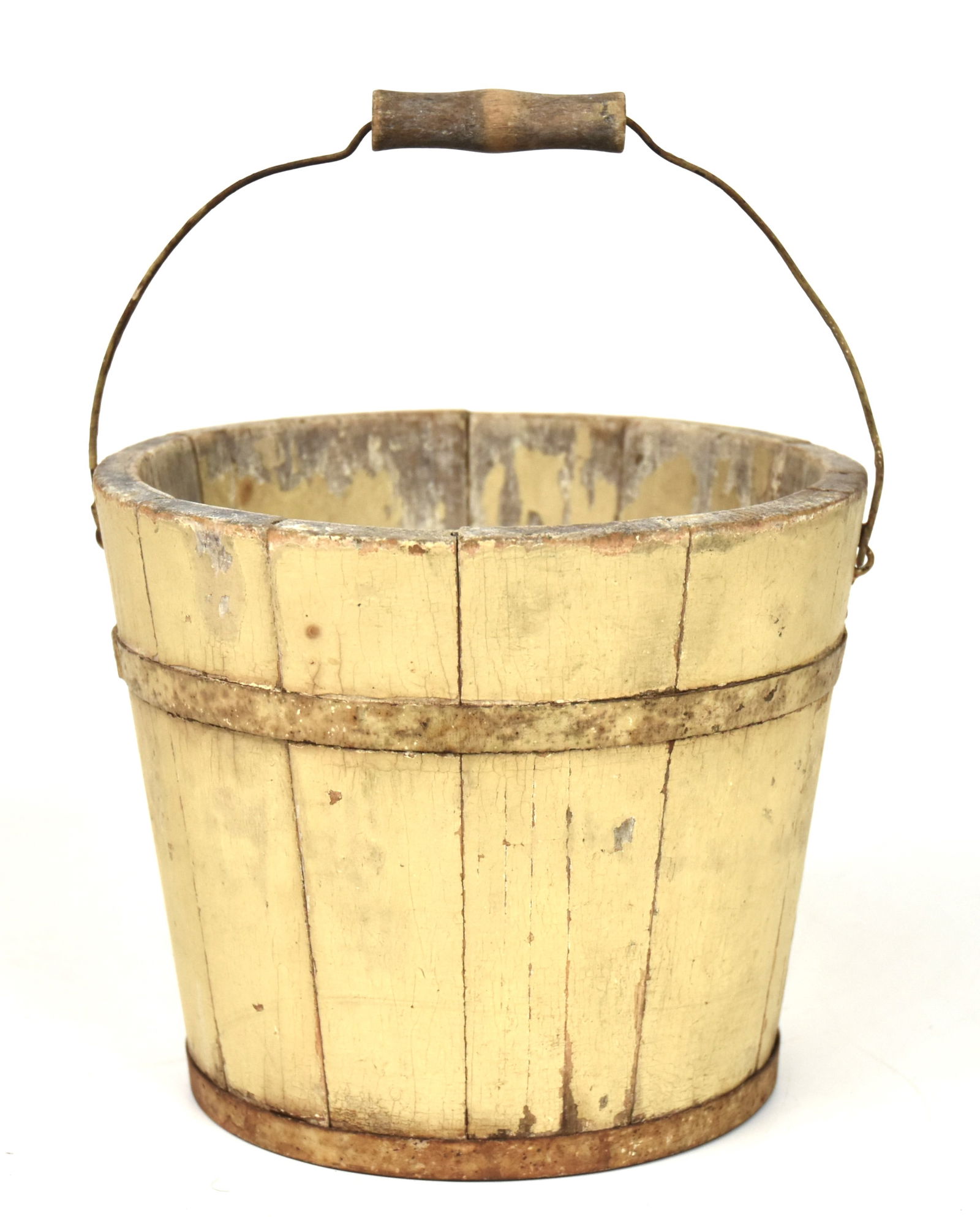 Early Wooden Bucket with Old Paint (1 of 3)