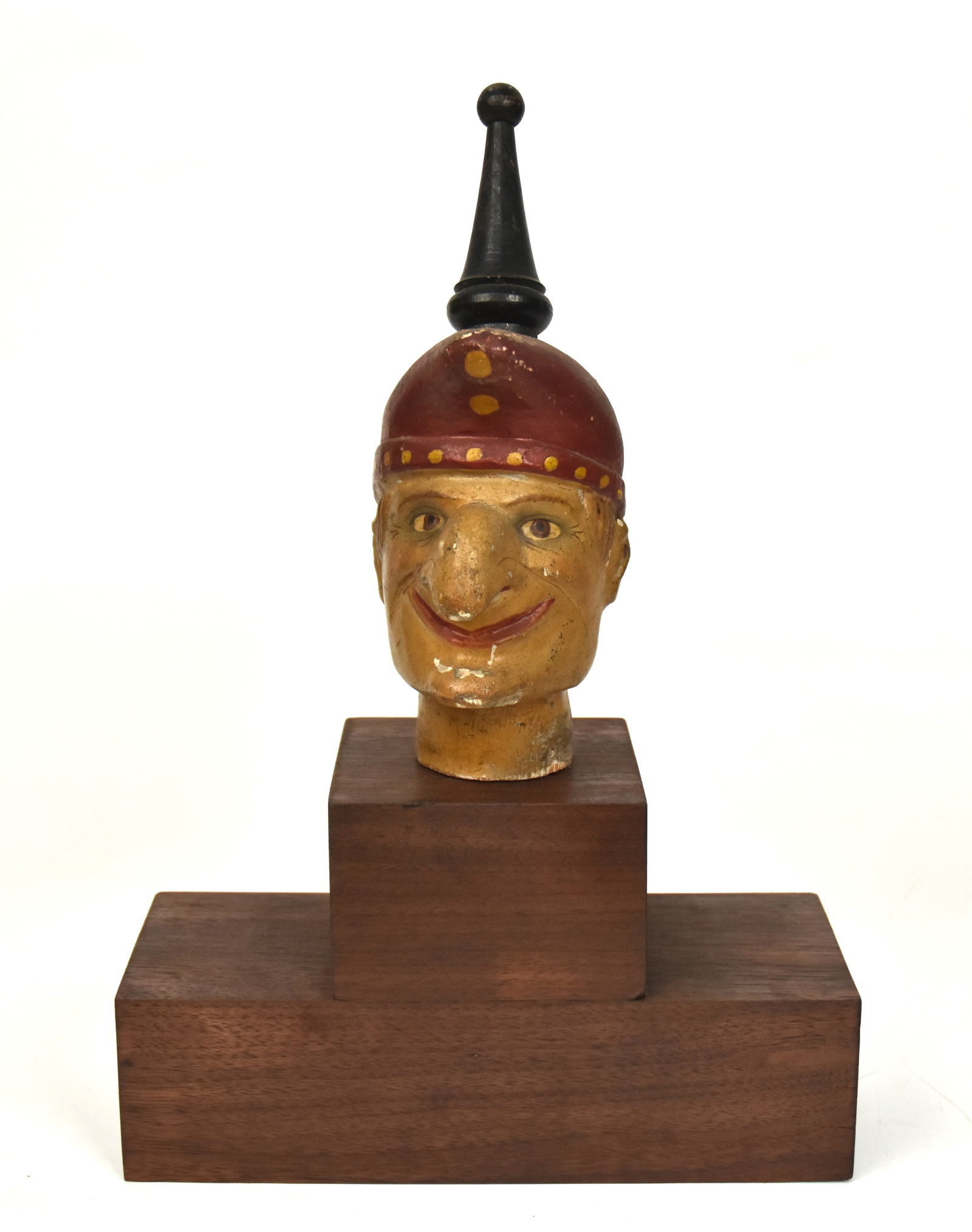 Early Wooden Folk Art Carved & Painted Punch Puppet Head (1 of 3)