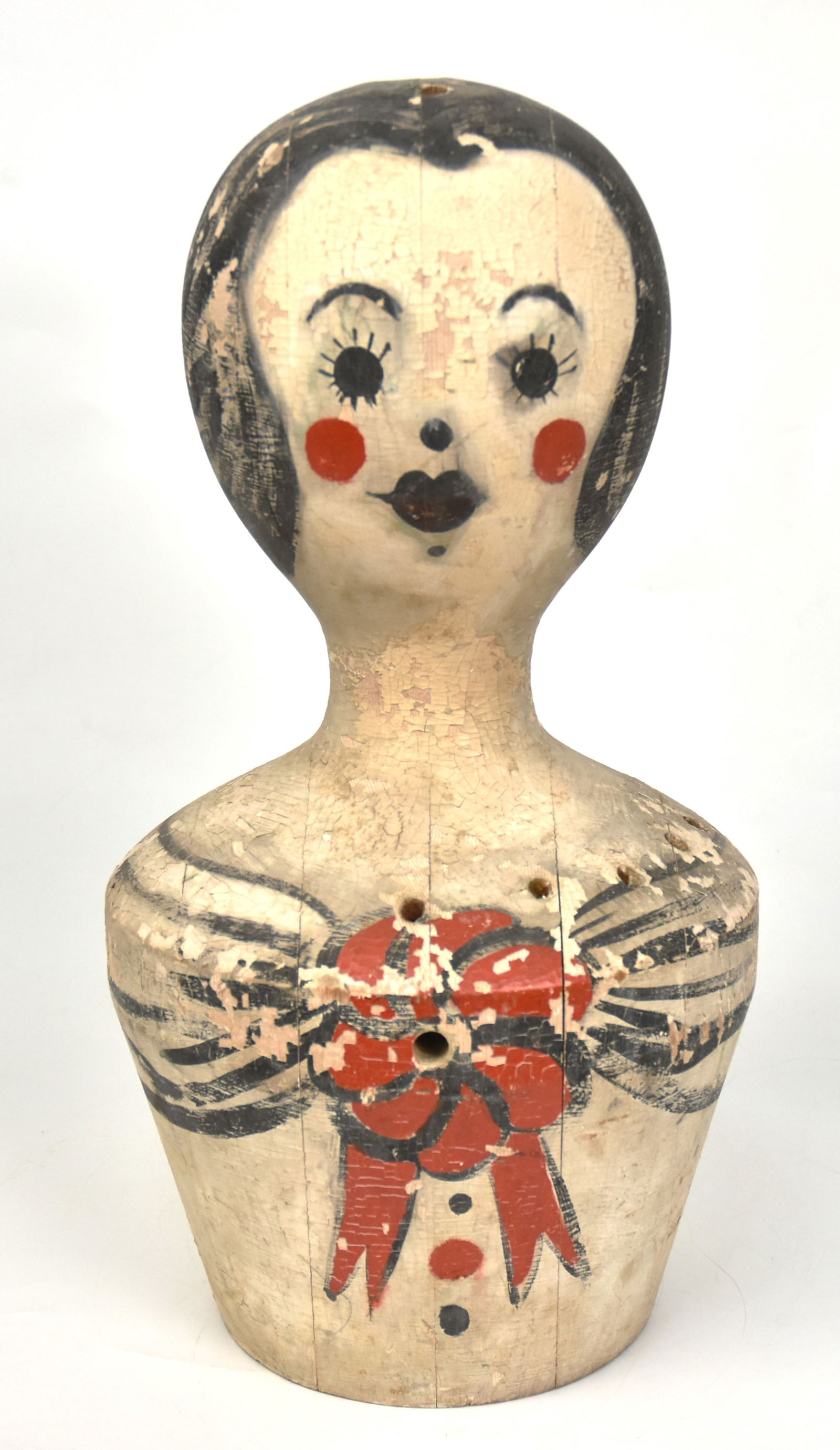 Early Milliners Turned & Painted Wood Head (1 of 4)