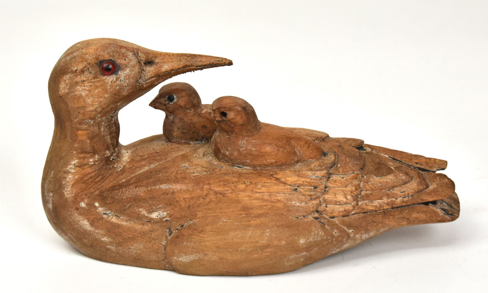 Folk Art Carved Wooden Loon (1 of 4)